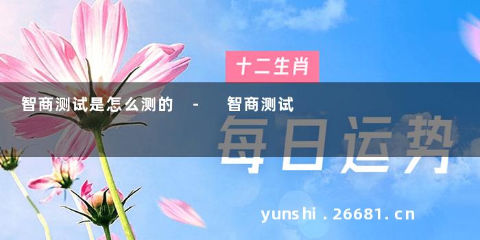 智商测试是怎么测的 - 智商测试